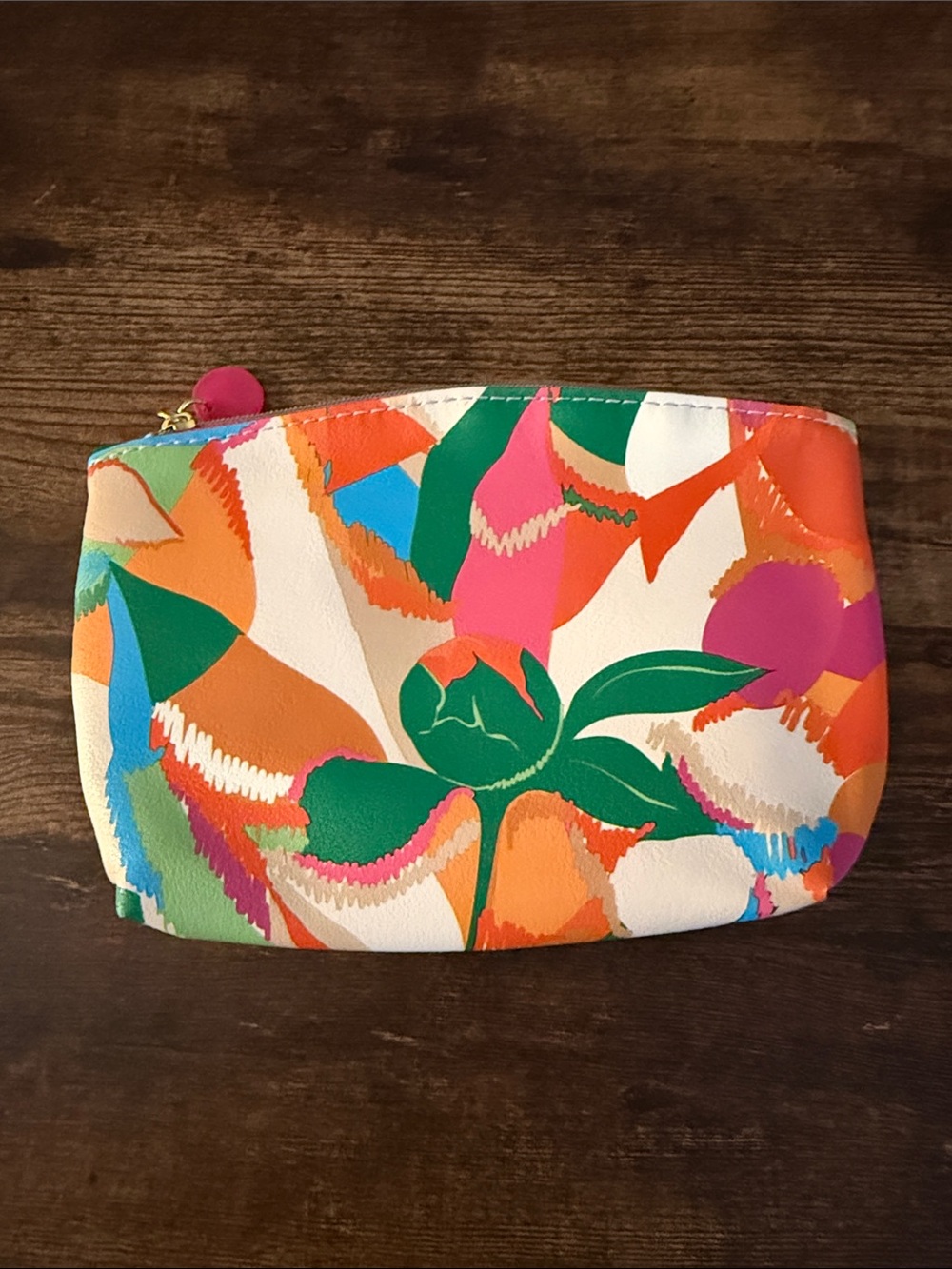 ipsy Floral Abstract Mini Bag in White, Green, Pink, Orange, Blue